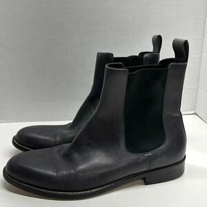 Gucci Leather Chelsea Ankle Boots Pull On Casual Shoes Gray Men's 11.5 247492